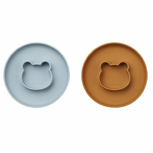 LIEWOOD Set talířek s mističkou Mr bear - sea blue/mustard mix 2ks porovnat ceny
