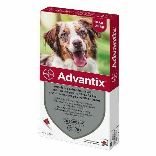 Advantix pro psy 10-25kg spot-on 4x2.5ml porovnat ceny