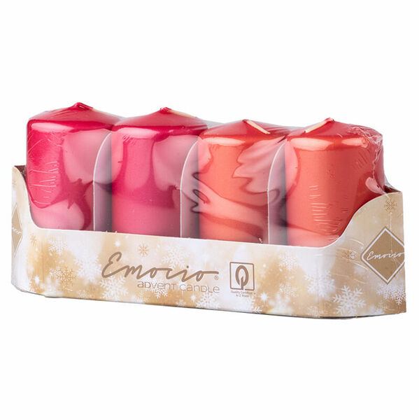 Z-TRADE Emocio Svíčka válec 40 x 75 mm Metal matná růžový mix 4 kusy porovnat ceny