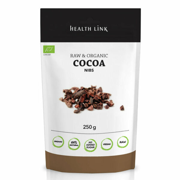 HEALTH LINK BIO RAW kakaové boby drcené 250 g porovnat ceny