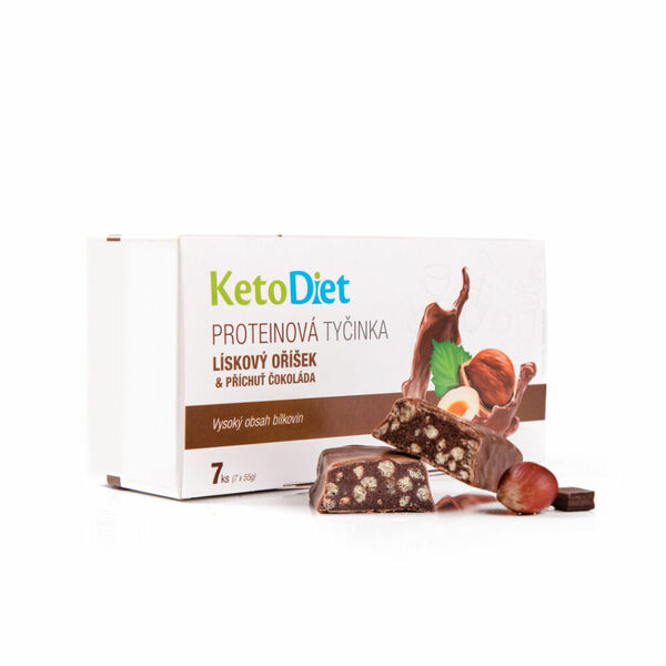 KETODIET Proteinové tyčinky lískový oříšek a příchuť čokoláda 7 kusů porovnat ceny