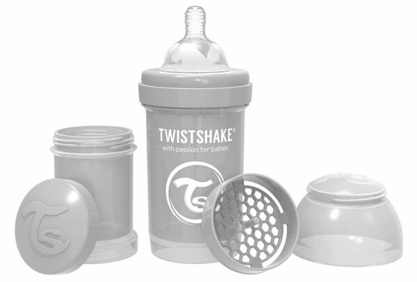 Twistshake  Kojenecká láhev Anti-Colic 180ml (dudl.S) Pastelově šedá porovnat ceny
