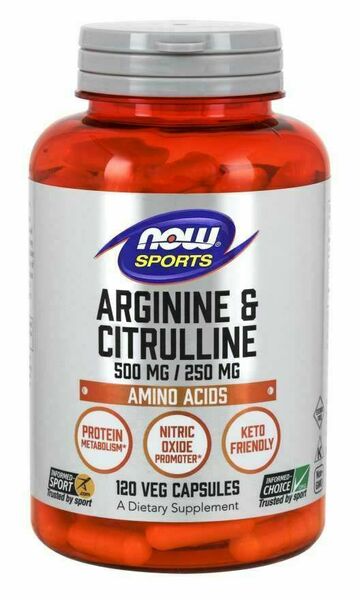 Now Foods Arginin+Citrulin 500mg/250mg 120 kapslí porovnat ceny