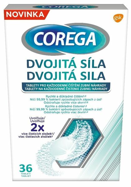 Corega dvojitá síla čisticí tablety 36ks porovnat ceny