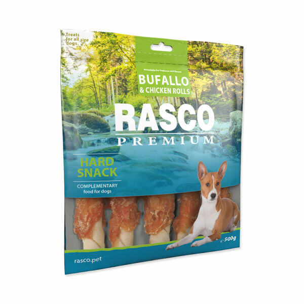 Rasco Premium Bůvolí tyčinky obalené kuřecím 500 g porovnat ceny