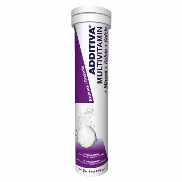 ADDITIVA Multivitamin + minerály + kofein ananas 20 šumivých tablet porovnat ceny