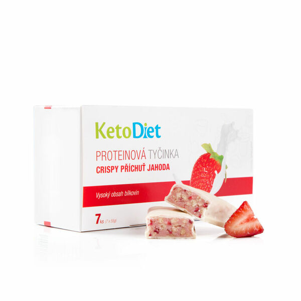 KETODIET Proteinové tyčinky crispy příchuť jahoda 7 kusů porovnání ceny