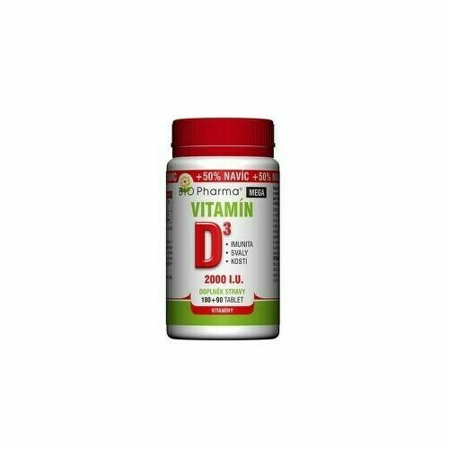 Vitamín D3 Mega 2000 I.u. Tbl.180+90 Bio-pharma porovnat ceny