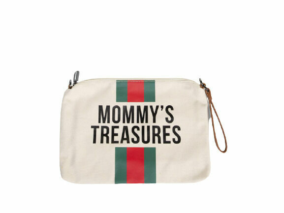 Childhome Pouzdro na zip s poutkem Off White Stripes Green/Red porovnat ceny