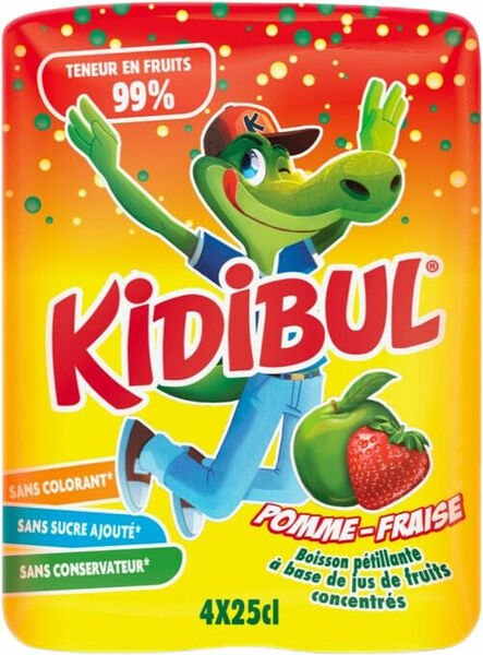 Kidibul Dětský šumivý nápoj - 99% Jablko a jahoda 4 x 250 ml porovnat ceny