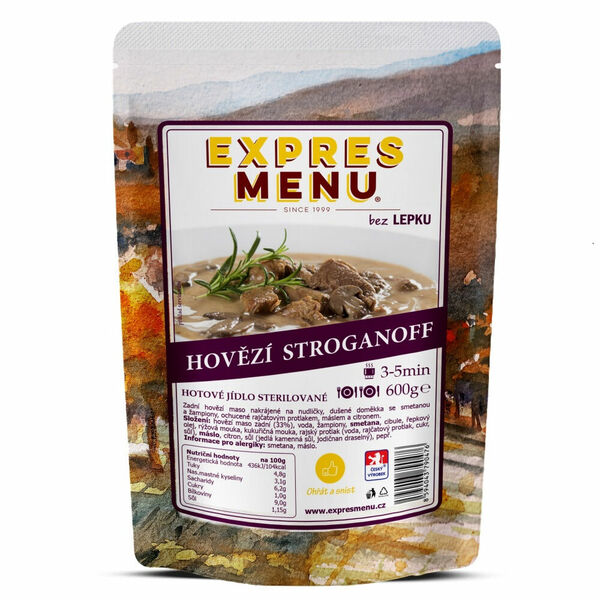 EXPRES MENU Hovězí Stroganoff bez lepku 2 porce porovnat ceny