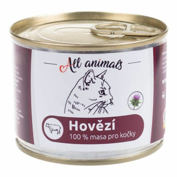 ALL ANIMALS konzerva hovězí mleté pro kočky 200 g porovnat ceny