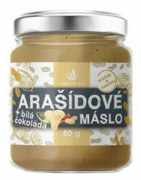 Allnature Arašídové máslo s bílou čokoládou 50g porovnat ceny