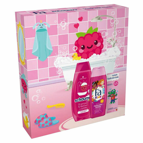 FA & SCHAUMA & VADEMECUM Kids Girl Sprchový gel 250 ml + šampon 400 ml + zubní pasta 50 ml Dárkové balení porovnat ceny