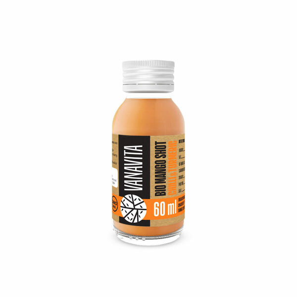 VanaVita Bio mangový shot s chilli a kurkumou 60ml porovnat ceny