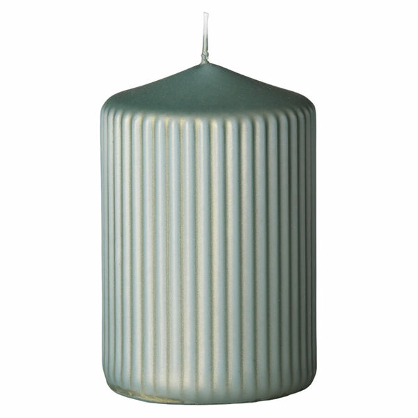 Z-TRADE Svíčka rýhovaná válec 65 x 100 mm Metal mat Tm. zelená 1 kus porovnat ceny