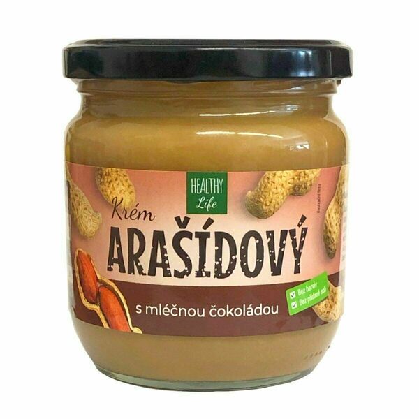 Healthy Life Arašídový krém s mléčnou čokoládou 400g porovnat ceny