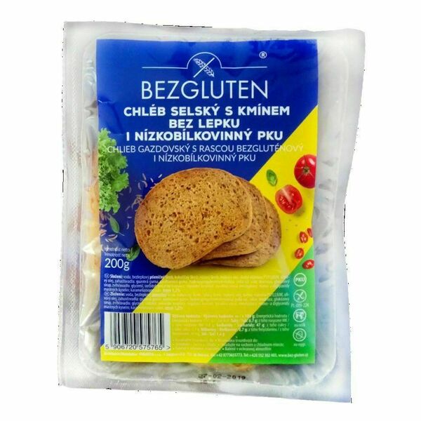 BEZGLUTEN Chléb selský kmínový bez lepku 200 g porovnat ceny