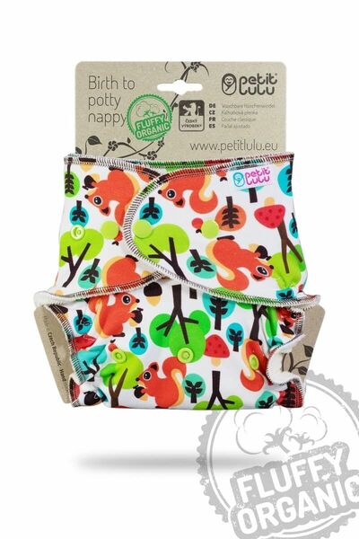 Petit Lulu - Kalhotkové pleny na patentky, Fluffy Organic - Veverka Zrzečka porovnat ceny