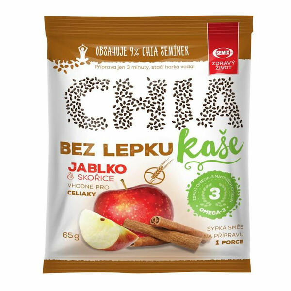 SEMIX Chia kaše bez lepku s jablky a skořící 65 g porovnat ceny