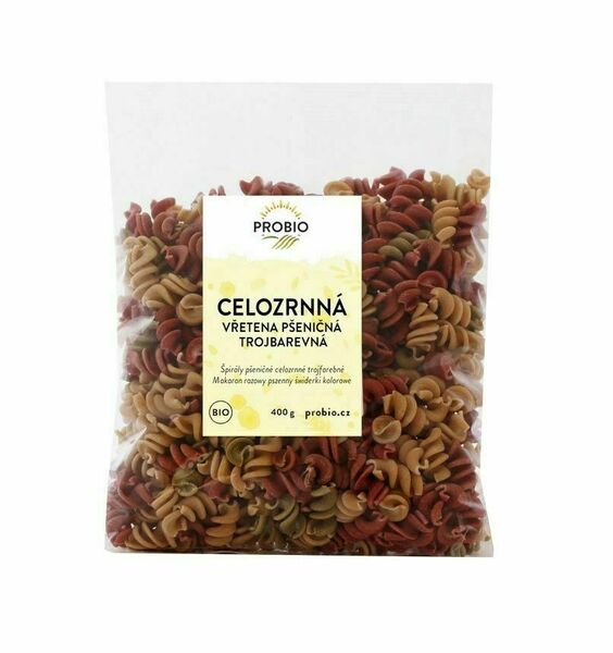 PROBIO Vřetena pšeničná celozrnná trojbarevná BIO 400 g porovnat ceny