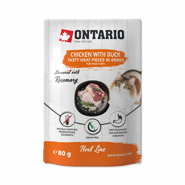 Ontario Kuřecí s kachnou v omáčce kapsička 80 g porovnat ceny