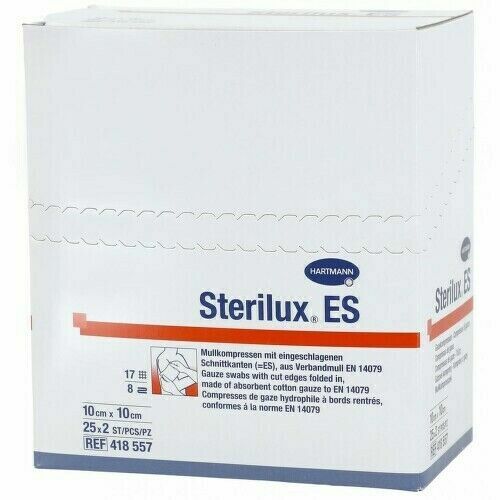 GÁZA SKLÁDANÁ KOMPRESY STERILNÍ STERILUX 10X10CM,8 VRSTEV,25X2KS porovnat ceny