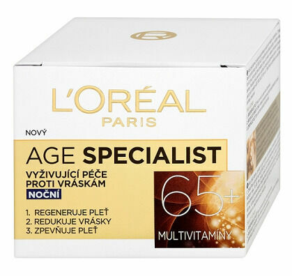 L'Oréal Paris Age Specialist 65+ vyživující péče proti vráskám noční 50ml porovnat ceny