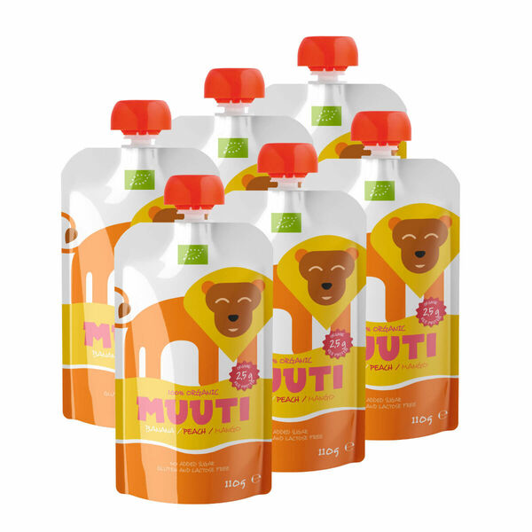 SALVEST Muuti BIO Banán, broskev a mango s rýžovým proteinem 6x110 g porovnat ceny