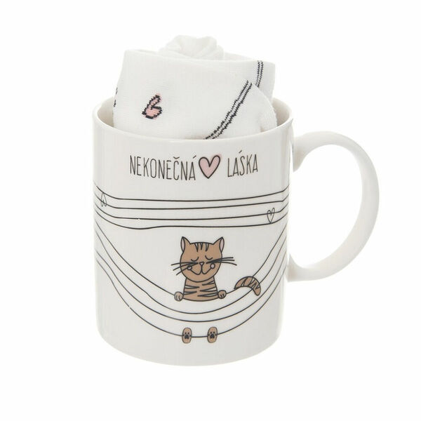 ORION Keramický hrnek Kočka Nekonečná láska + ponožky porovnat ceny