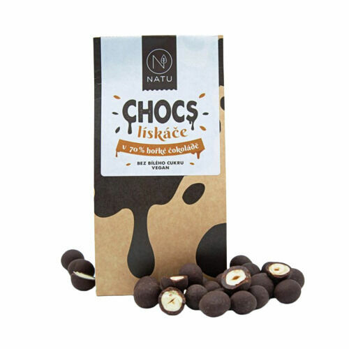 Natu CHOCS Lískové ořechy v 70% hořké čokoládě 200g porovnat ceny