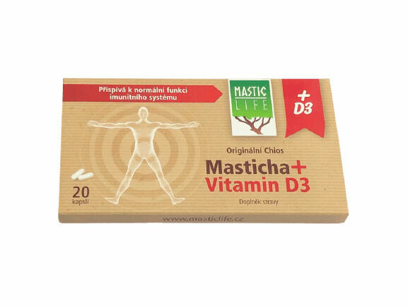 Masticlife Masticha vitamín D3 20 kapslí porovnat ceny