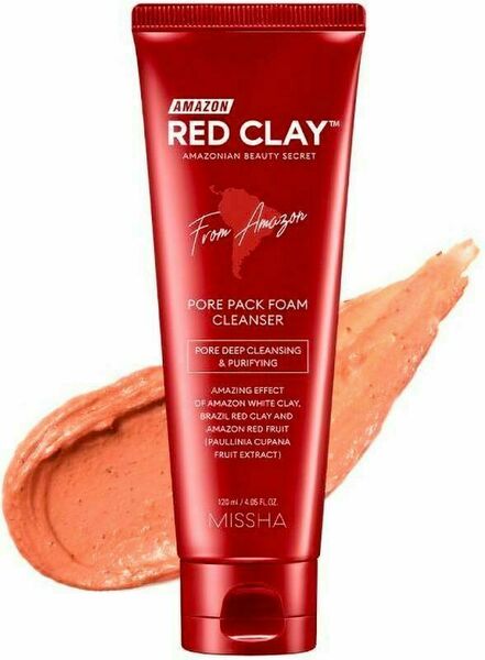 Missha Amazon Red Clay Pore Pack Foam Cleanser čisticí pěna s jílem 120 ml porovnat ceny