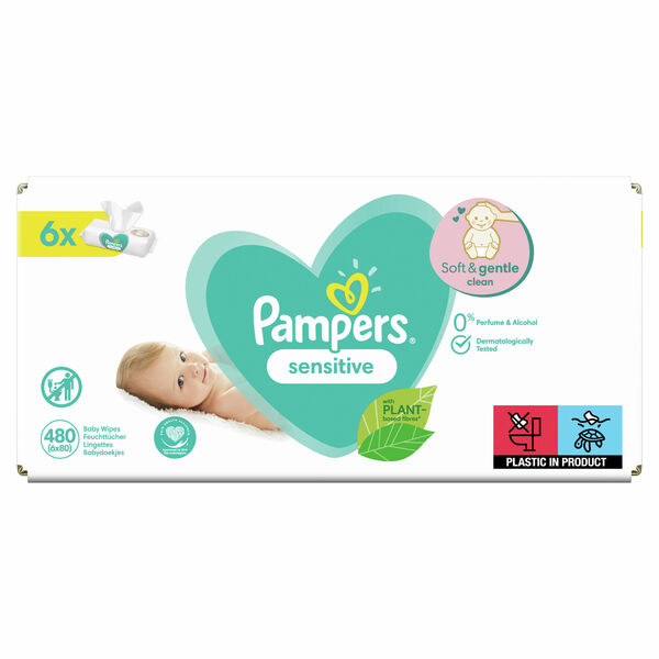 Pampers Sensitive Baby Dětské Čisticí Ubrousky 6x80ks porovnat ceny