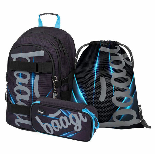 BAAGL Set 3 skate bluelight batoh, penál, sáček porovnat ceny