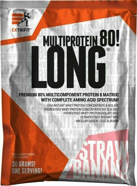 Extrifit Long 80 Multiprotein 30g jahoda banán porovnat ceny
