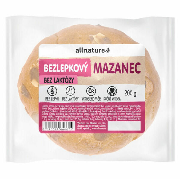 ALLNATURE Bezlepkový mazanec čerstvý 200 g porovnat ceny