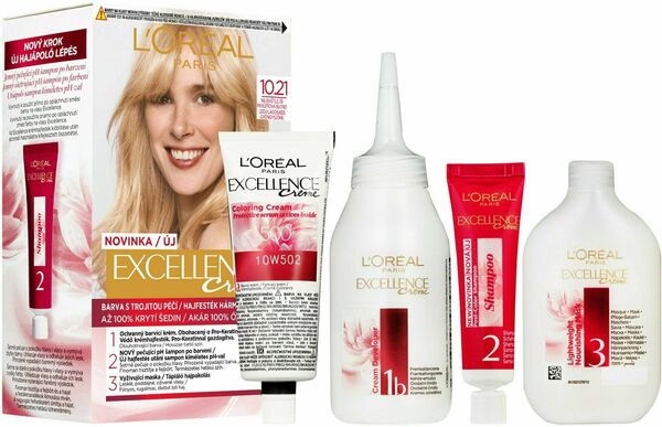 L'Oréal Paris Excellence Créme permanentní barva na vlasy 10.21, nejsvětlejší perleťová blond porovnat ceny
