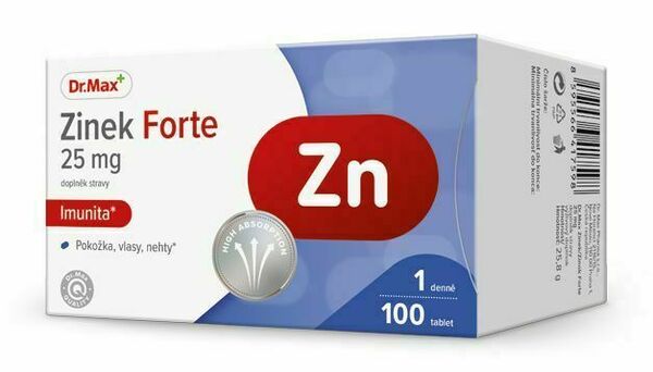 Dr.Max Zinek 25 mg 100 tablet porovnat ceny