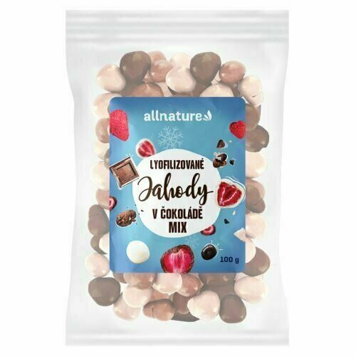 Allnature Mrazem sušené jahody Mix v mléčné, hořké a bílé čokoládě 100 g porovnat ceny