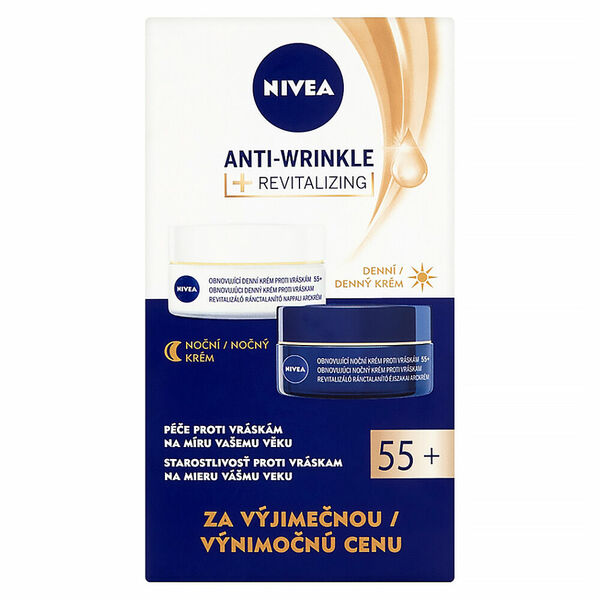 NIVEA Obnovující denní a noční krém proti vráskám 55+ 2x 50 ml porovnat ceny