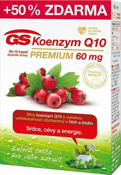 GS Koenzym Q10 Premium 60 mg 30+15 kapslí porovnat ceny