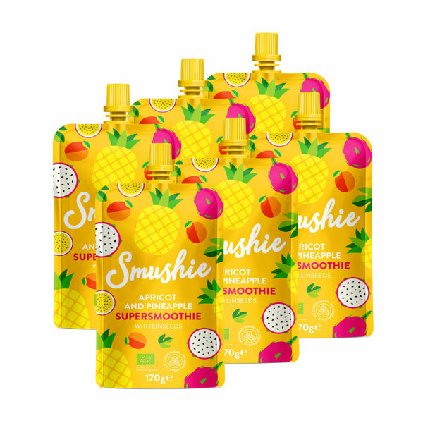 SALVEST Smushie BIO Ovocné smoothie s meruňkou, ananasem a lněnými semínky 6x170 g porovnat ceny