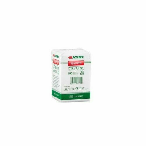 KOMPRESY Z GÁZY NESTERILNÍ 7,5X7,5CM,8 VRSTEV,17 NITÍ,100KS porovnat ceny