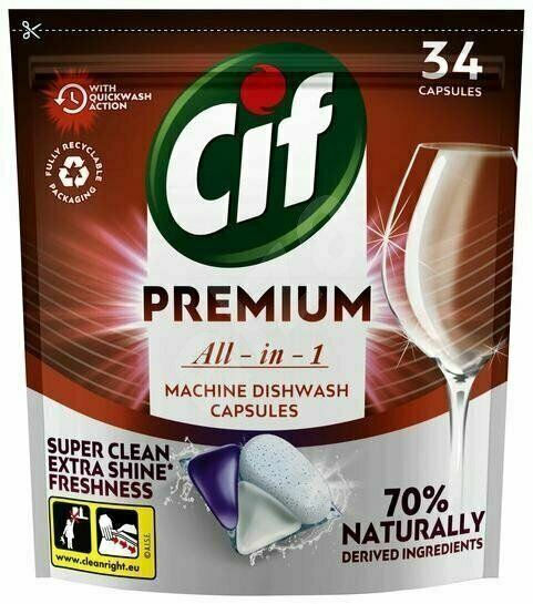 Cif Premium Clean All in 1 Regular Kapsle do myčky nádobí 34 ks porovnat ceny