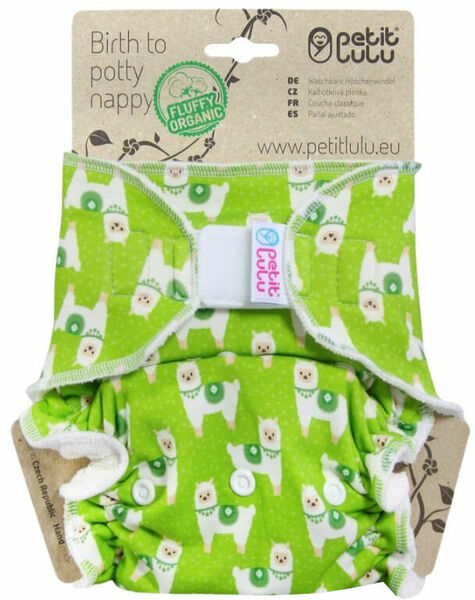 Petit Lulu Maxi noční plena Fluffy Organic suchý zip - Lamy na pastvě porovnat ceny