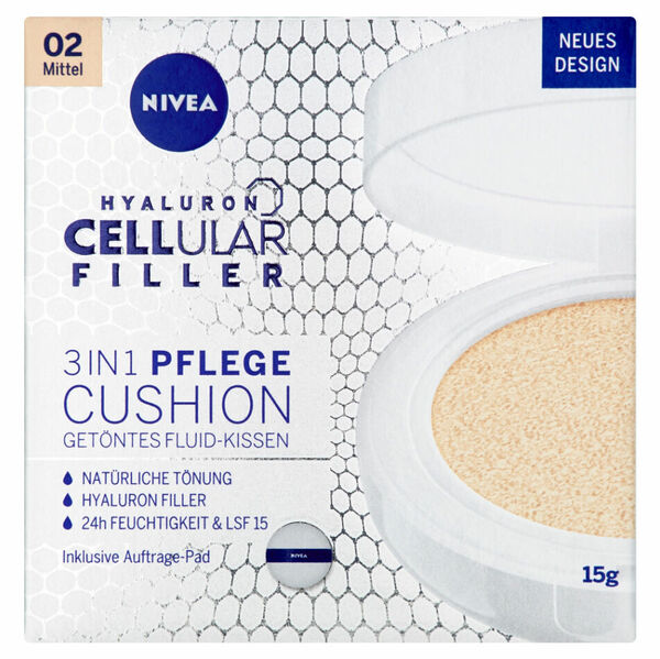 NIVEA Hyaluron Cellular Filler Cushion Pečující tónovací krém v houbičce odstín 02 (medium) 15 ml porovnat ceny