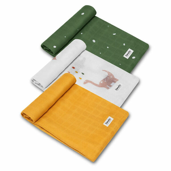 LIONELO Dino bamboo box multicolor pleny 3 ks porovnat ceny