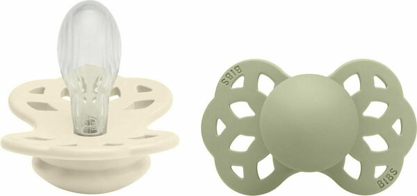 Bibs Infinity symetrické dudlíky ze silikonu, velikost 2, Ivory / Sage 2 ks porovnat ceny