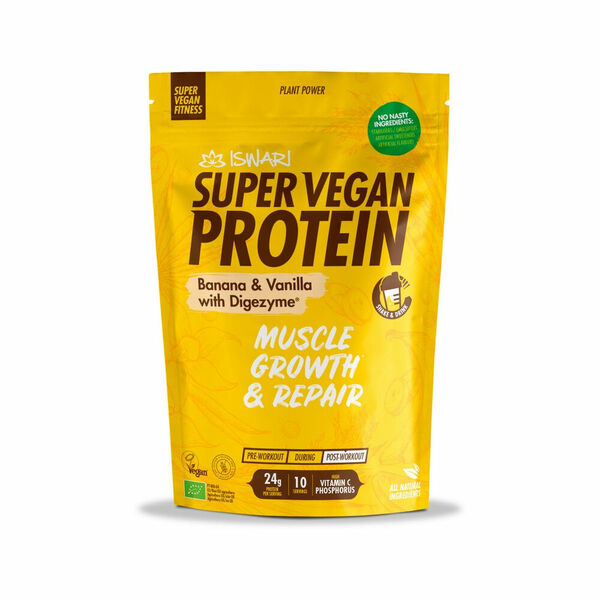 ISWARI Super vegan protein Banán a vanilka BIO 350 gramů porovnat ceny